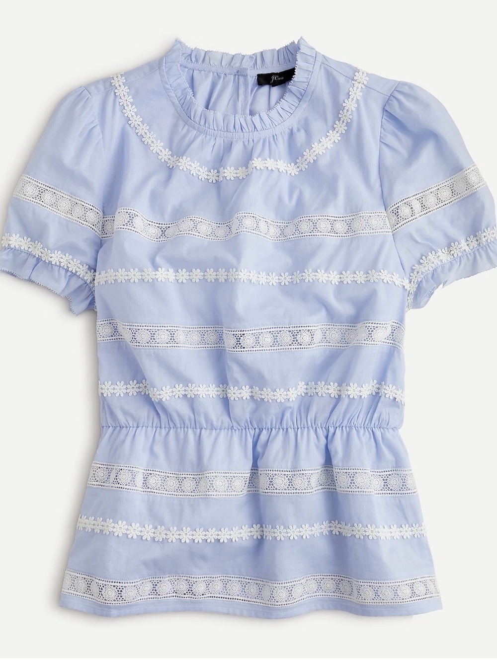 J. Crew Daisychain Peplum Short Sleeve Blouse XS